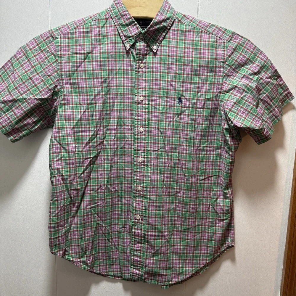 Ralph Lauren Shirt Mens‎ Size Large Short Sleeve Button Up Classic Fit Plaid